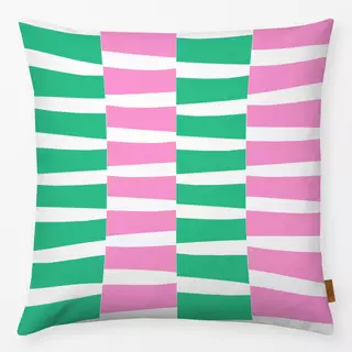 Kissen Pink & Green cut out stripes