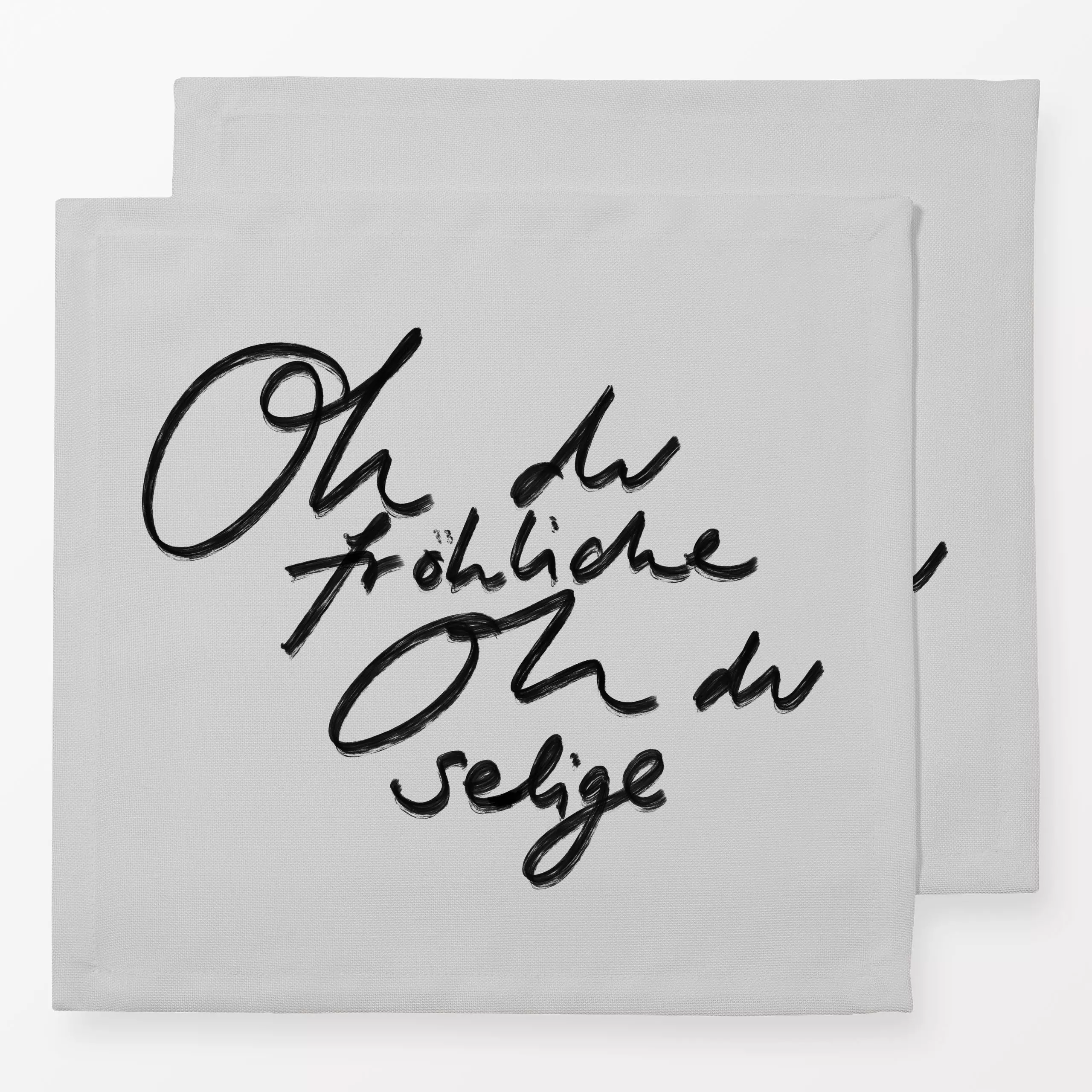 Servietten Oh du fröhliche GRAU - Sprüche & Schriftzüge, Weihnachten - von „Sophie Augustin Illustration"; Merry Christmas, ...