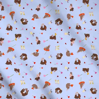 Meterware Osterhasen Blau