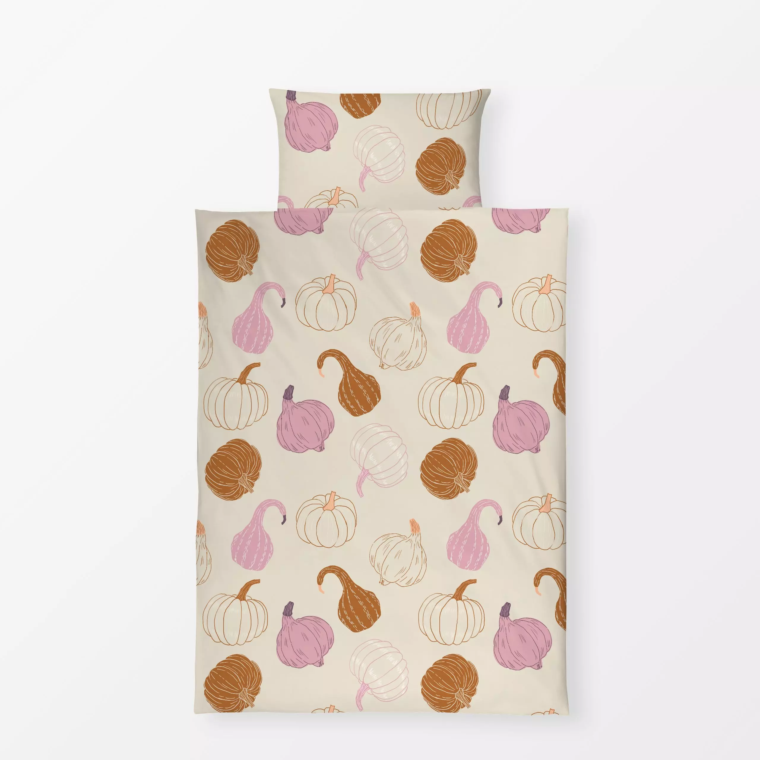 Bettwäsche Herbstzeit Kürbisse - Herbst, Gemüse - von „youdesignme"; boho, Herbst, Herbstdeko, scandinavisch, herbstlich, Bo...