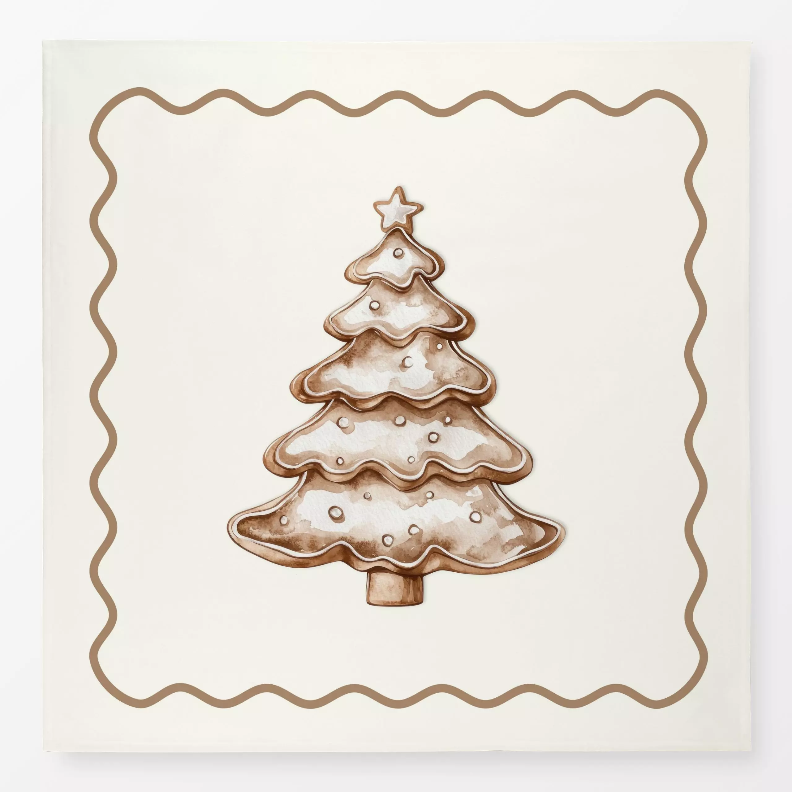 Tischdecke Cozy XMas Tannenbaum Keks - Weihnachten, Winter - von „Monika Strigel"; Muster, Hygge, Cozy, Tannenbaum, Weihnach...
