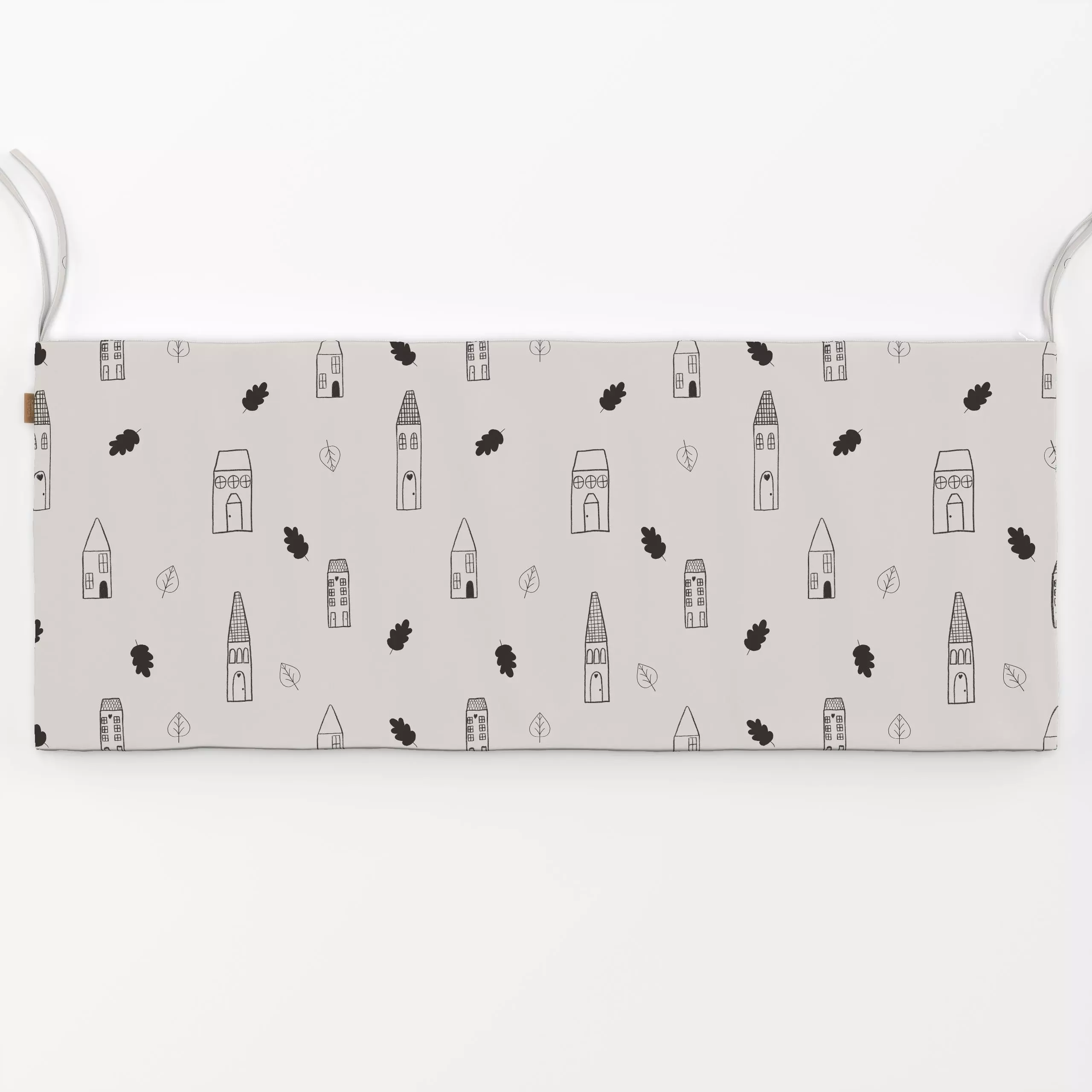 Bankauflage Little Scandinavian Houses 2 - Kinderzimmer & Motive für Kinder, Natur & Landschaft - von „Menina Lisboa "; schw...