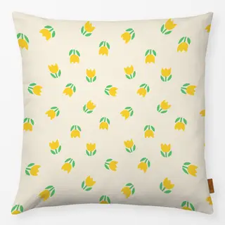 Kissen Tulpemuster gelb