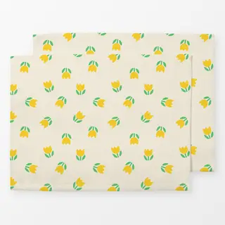 Tischset Tulpemuster gelb