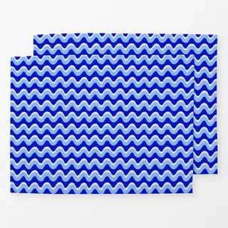 Tischset Wellen Blau Dunkel