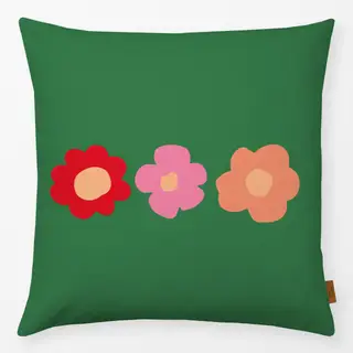 Kissen Blumen Trio grün