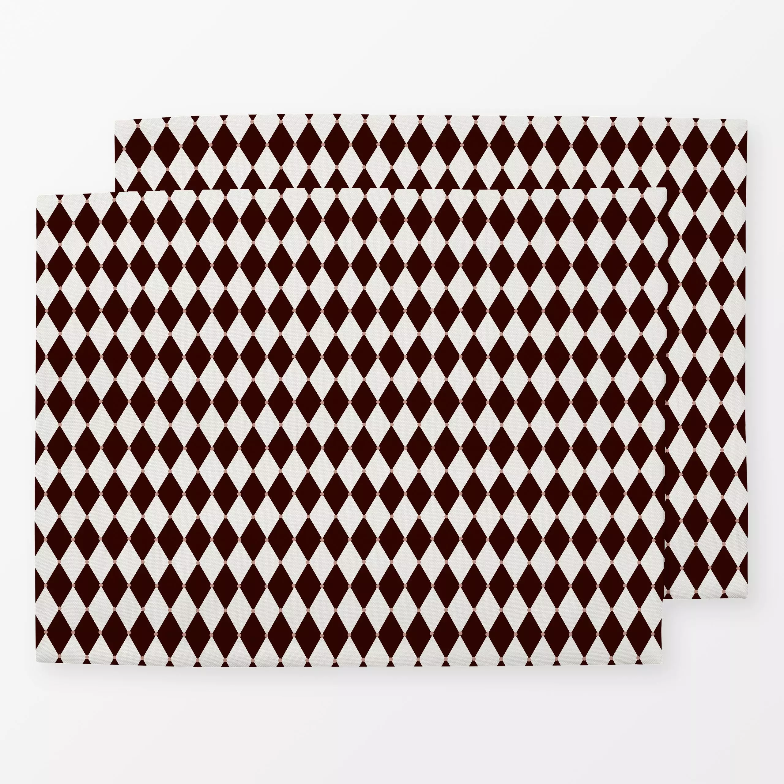Tischset Rautenmuster Dunkel - Herbst, Symbole & Muster - von „Sophie Augustin Illustration"; Punkte, Herbst, Raute, Herbstd...