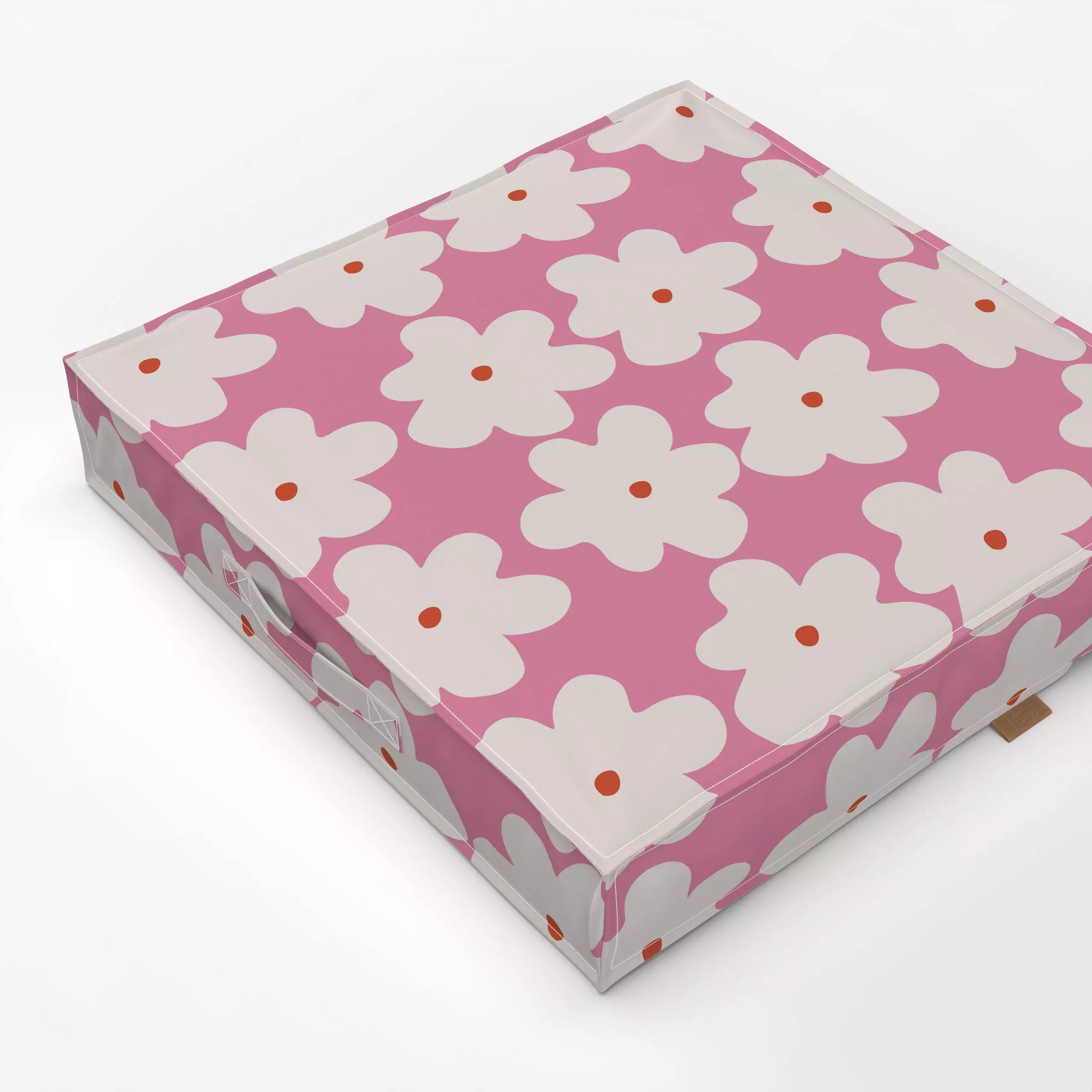 Bodenkissen Blümchen Auf Rosa - Blumen & Florales, Frühling, Symbole & Muster, Ostern - von „Alisa Knöß"; skandinavisch, Blu...