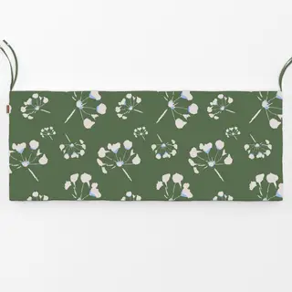 Bankauflage Blüten auf Olive