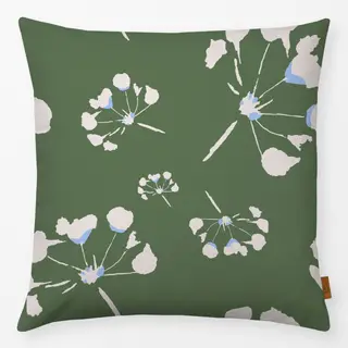 Kissen Blüten auf Olive