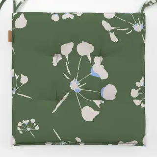 Sitzkissen Blüten auf Olive