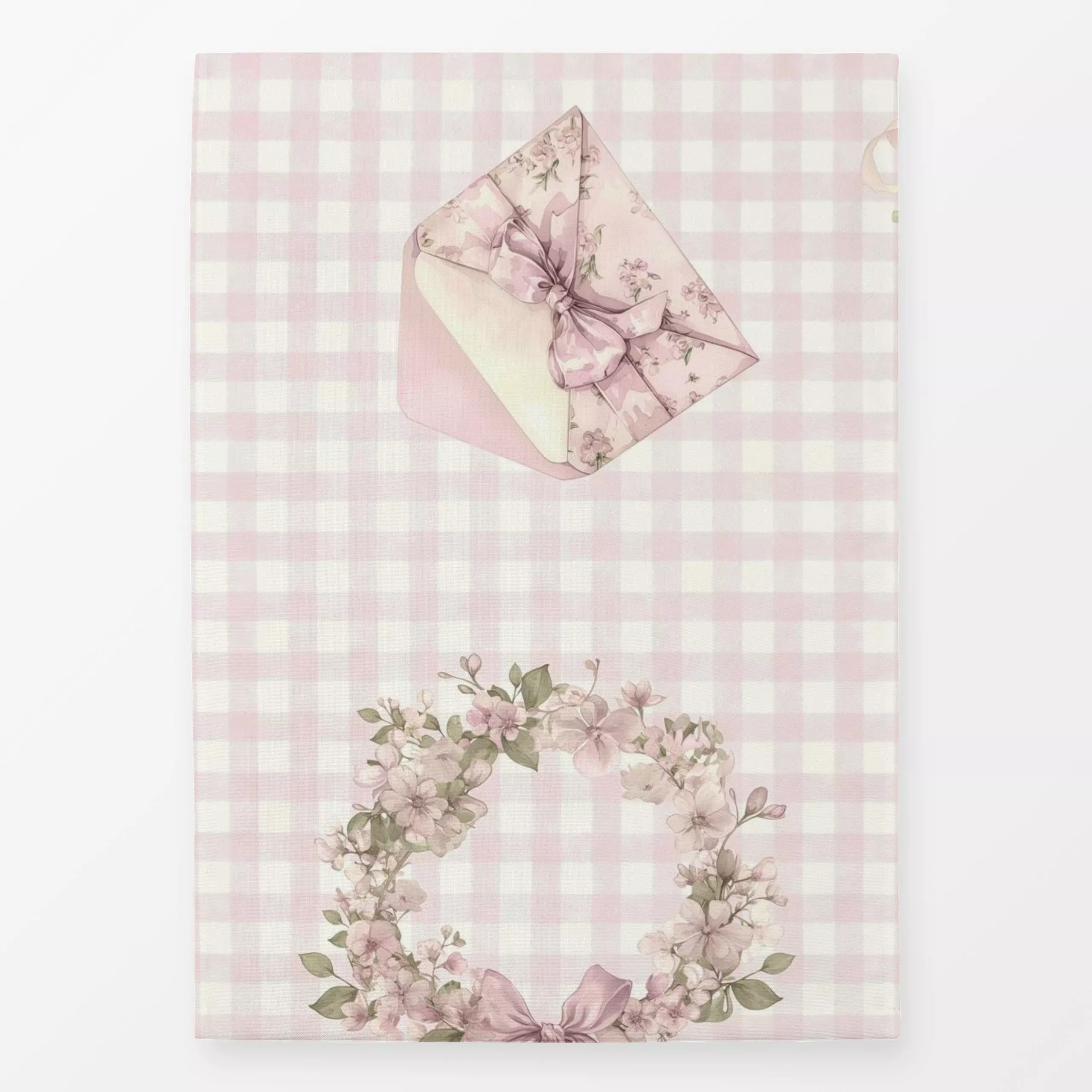 Geschirrtücher Vichy Karo Gingham Rosa Blumen - Blumen & Florales, Frühling, Ostern - von „Monika Strigel"; Muster, Tulpen, ...