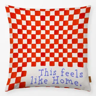 Kissen This-feels-like-Home-rot-lila