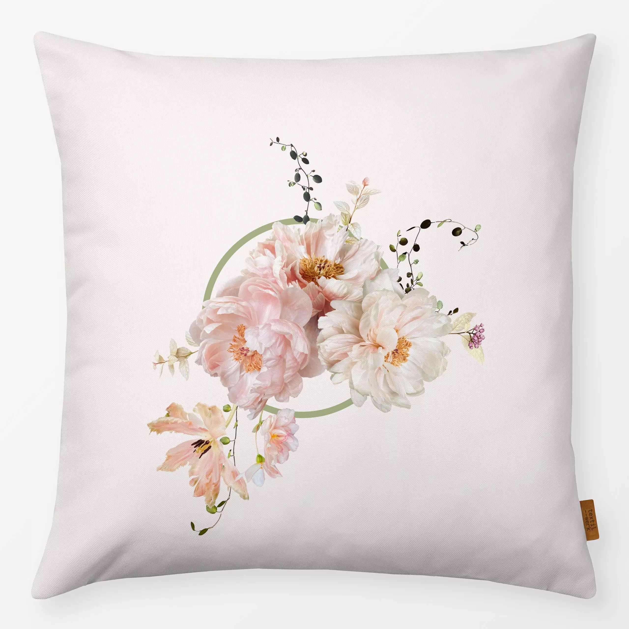 Kissen Pfingstrosen Garten 2023 - Frühling, Sommer, Pflanzen & Botanik - von „Uta Naumann"; Natur, Blätter, Garten, Pfingstr...