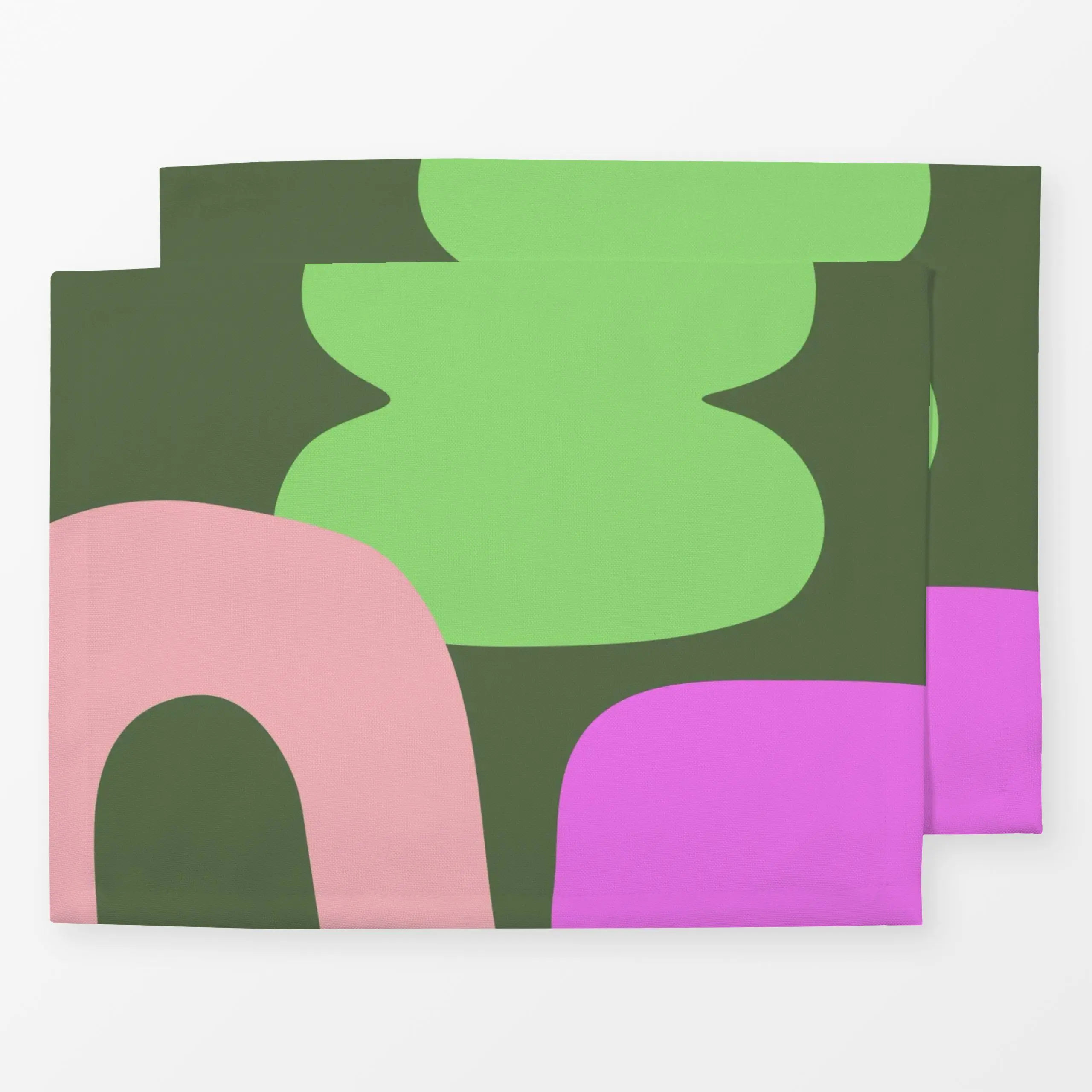 Tischset Organic Shapes green, gemustert, Sommer, von Kruth Design
