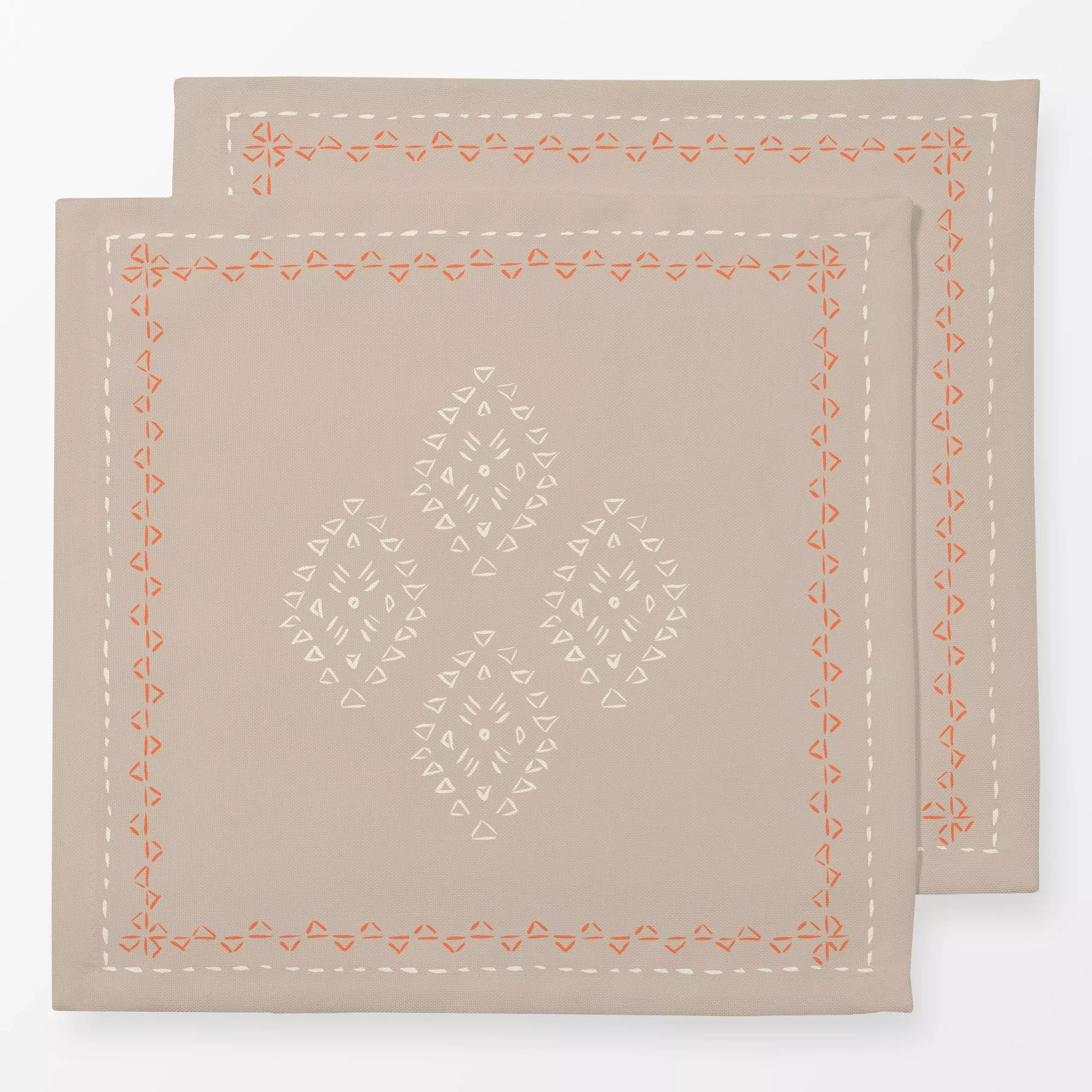 Servietten Boho summer Medaillon camel - Sommer, Symbole & Muster - von „Kathrin Löffler"; boho, minimalistisch, Bohemian, s...