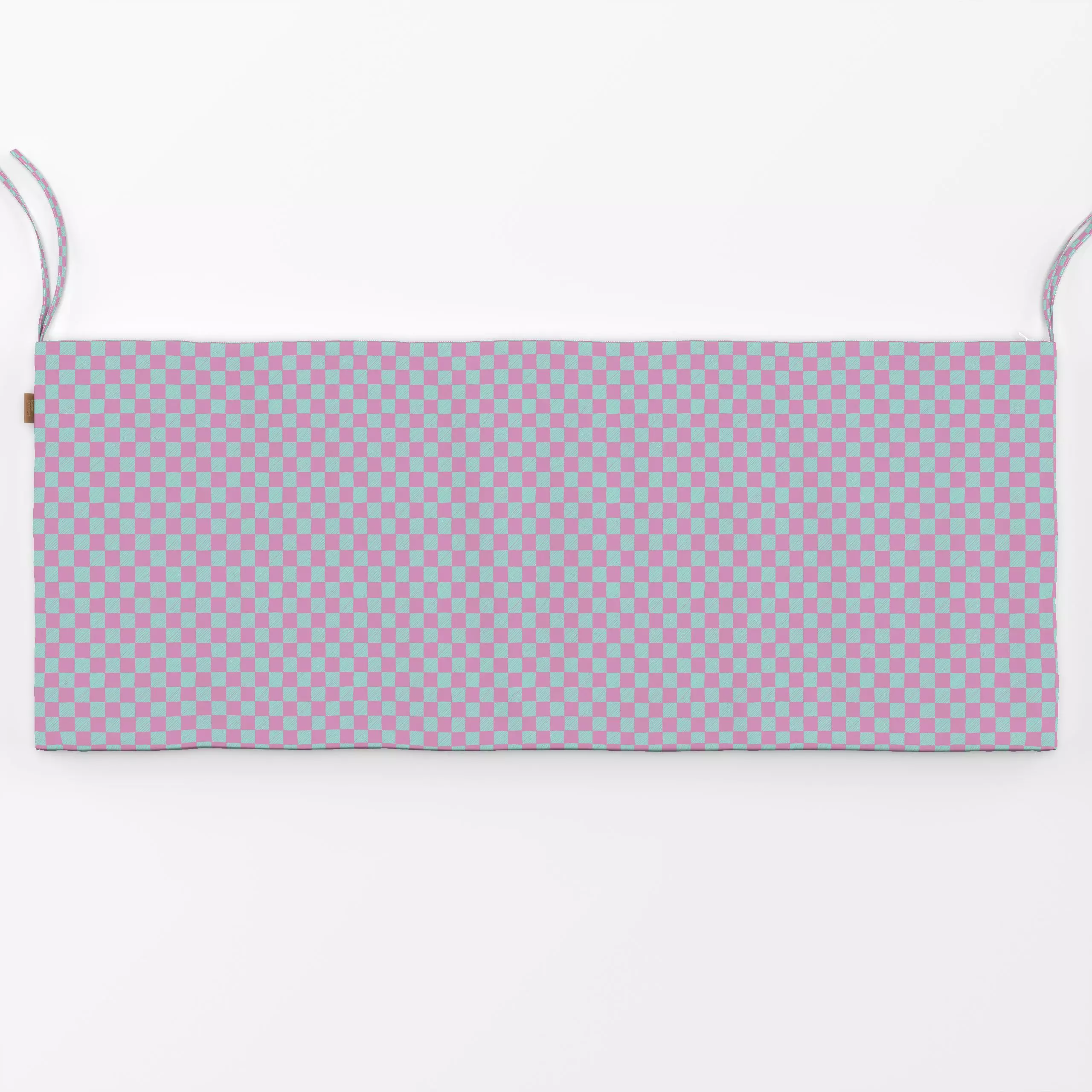 Bankauflage Karomuster pink mint - Sommer, Symbole & Muster - von „Carolin Vonhoff"; Muster, Kinder, rosa, summer, mint, Kar...