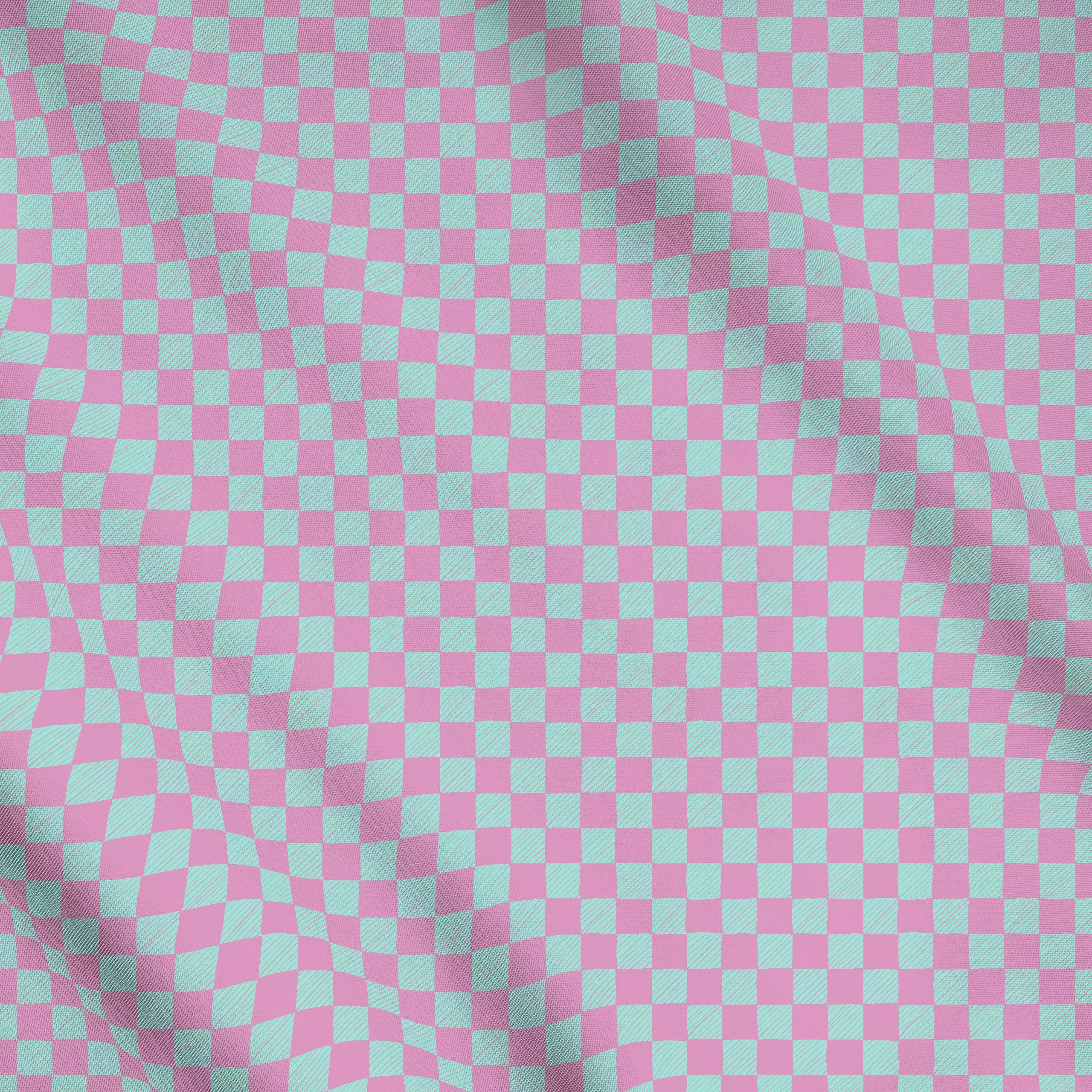 Meterware Karomuster pink mint, gemustert, fürs Kinderzimmer, Sommer, von Carolin Vonhoff