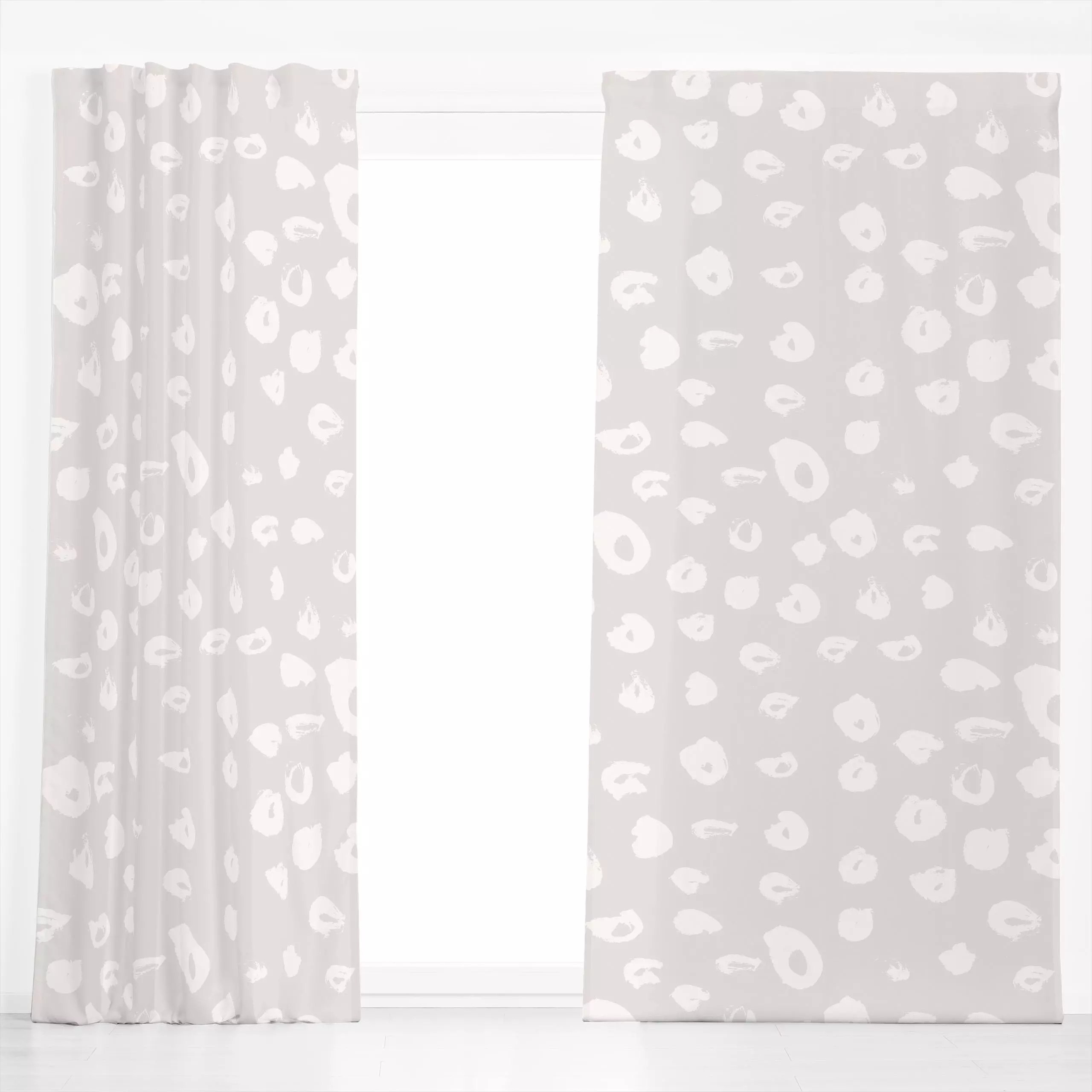 Dekovorhang Handgemalte Pünktchen Blush - Symbole & Muster - von „Uta Naumann"; boho, minimal, graphisch, skandinavisch, Hyg...