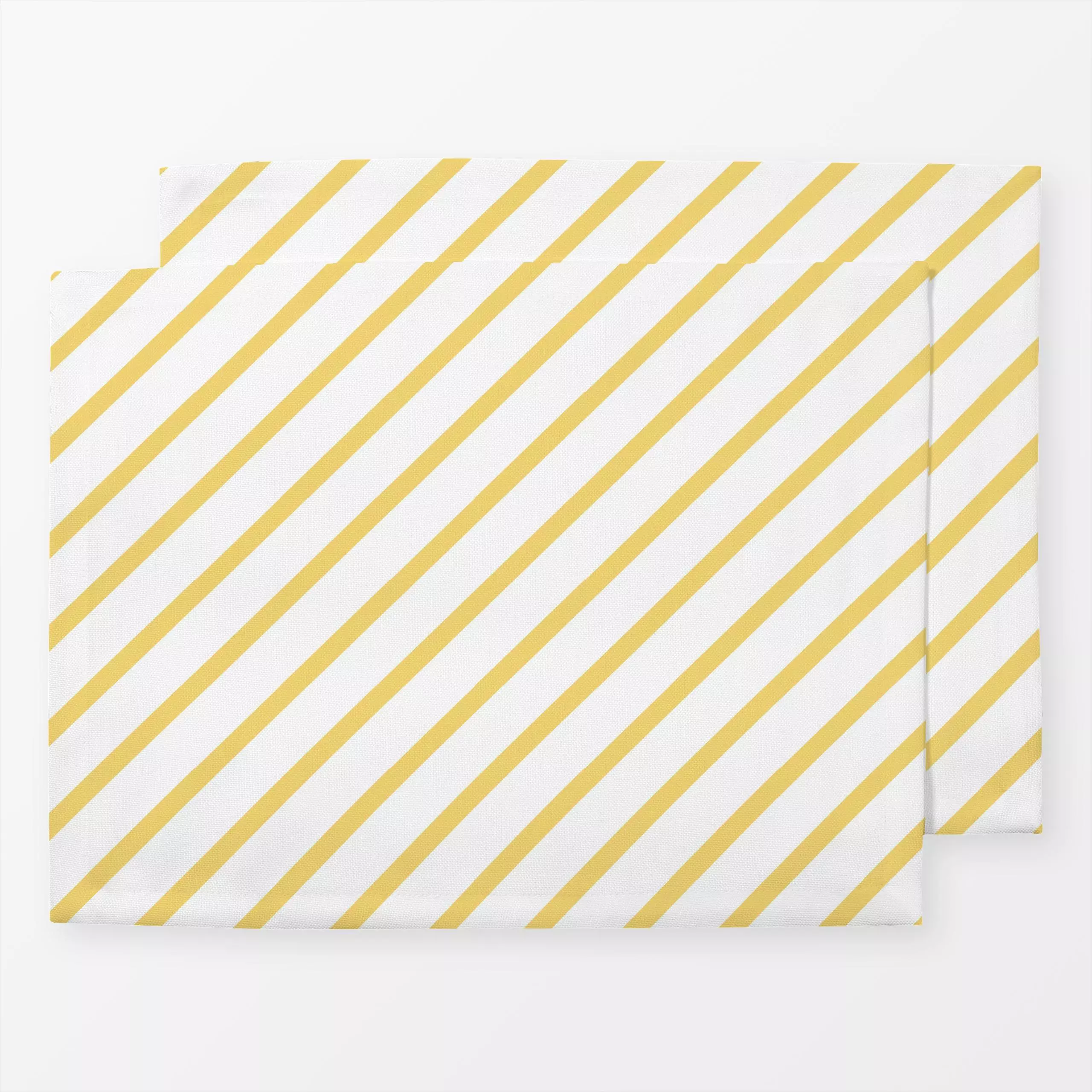 Tischset Diagonale Streifen Gelb - Frühling, Symbole & Muster - von „Anna Petersen"; minimal, Streifen, Kissen, Sommerblumen...