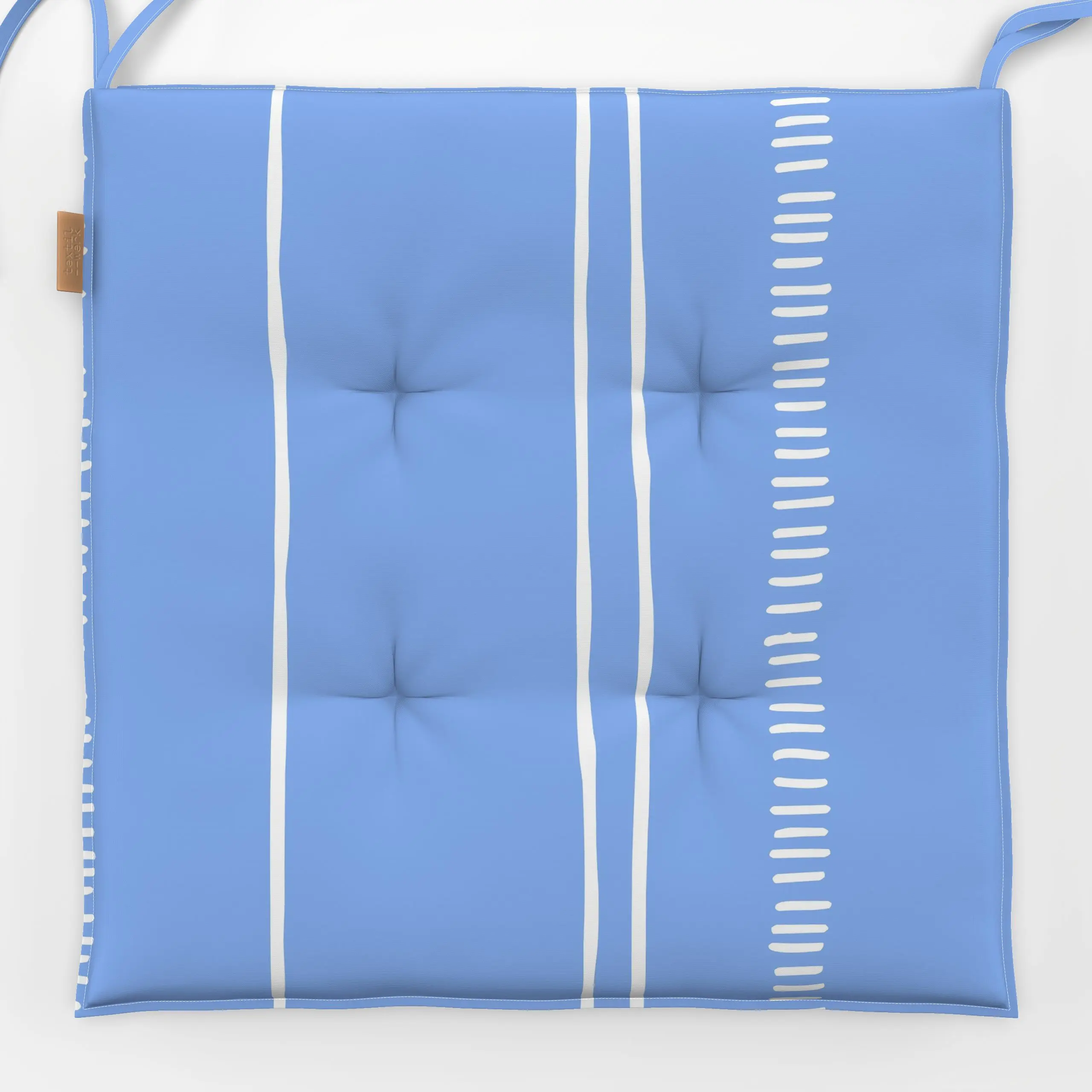 Sitzkissen Listras blue - Sommer, Symbole & Muster - von „Barlena"; minimal, modern, organisch, stripes, hellblau, gestreift...