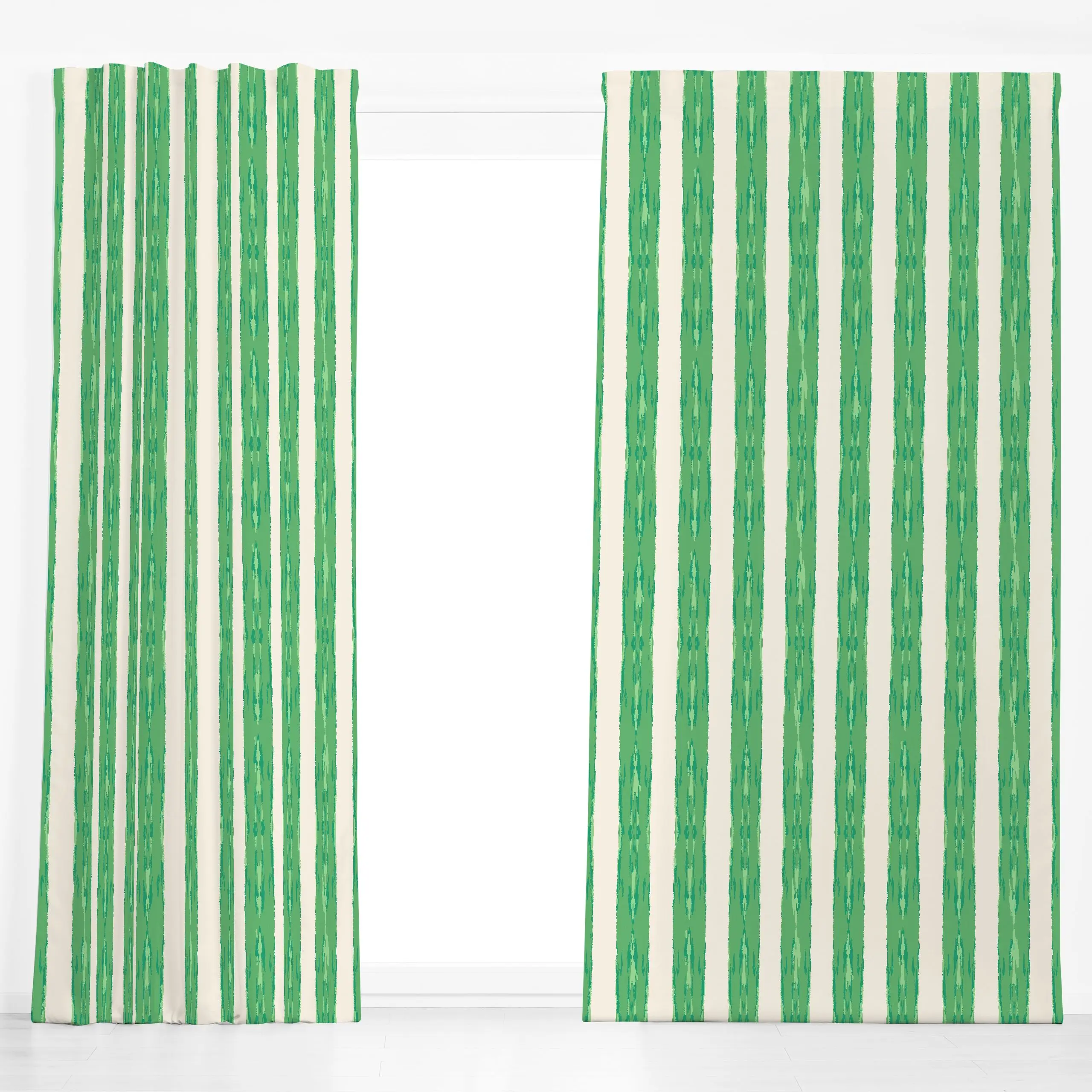 Dekovorhang Brushstroke Stripes green - Sommer, Symbole & Muster - von „Karen Menzenbach"; boho, Muster, Textur, abstrakt, S...