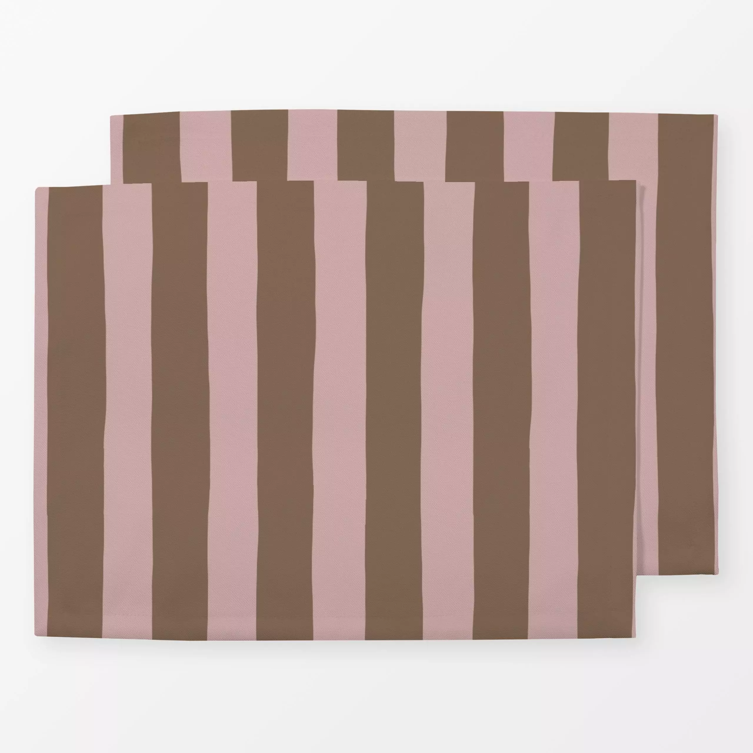 Tischset Breite Streifen Braun Rosa - Symbole & Muster - von „Studio Kesse"; Linien, Streifen, Hygge, Cozy, landhaus, Herbst...