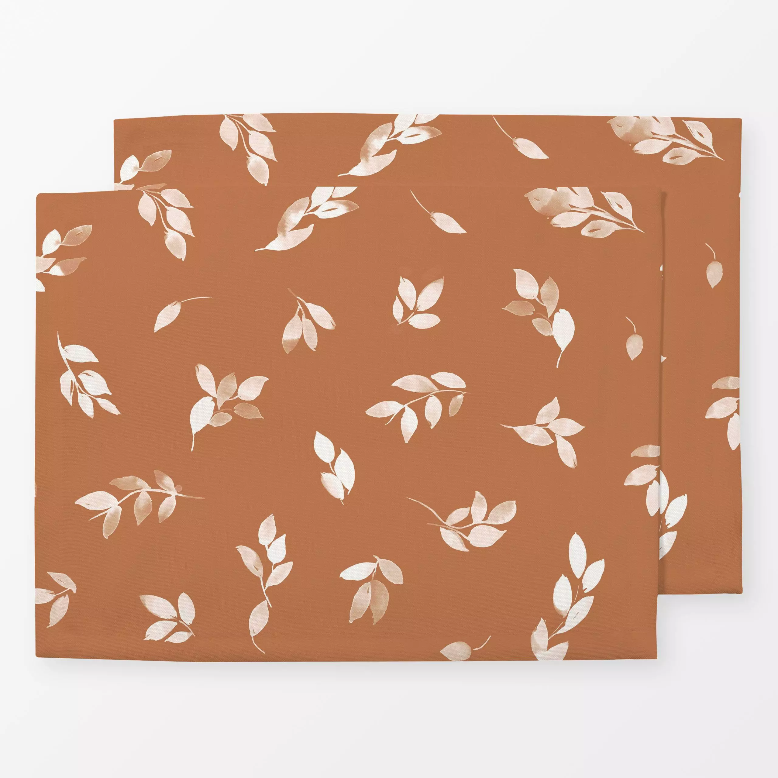 Tischset Herbst Blätter Terracotta - Herbst, Pflanzen & Botanik - von „Ninola Design "; minimal, Blätter, Pflanzen, terracot...