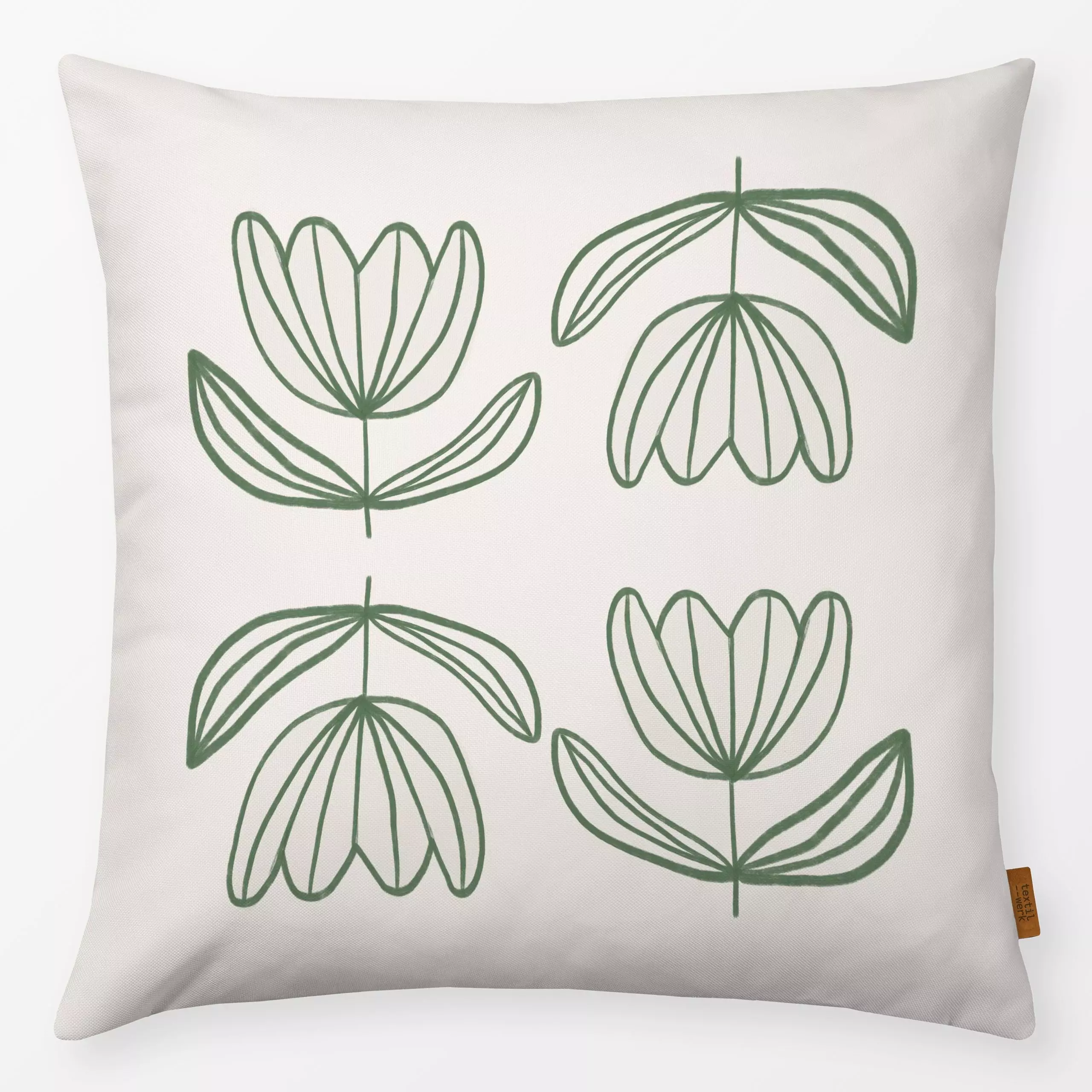 Kissen Blumen Mosaik grün - Blumen & Florales, Herbst, Anlässe - von „Kruth Design"; Zeichnung, Blumen, floral, Herbst, Herb...