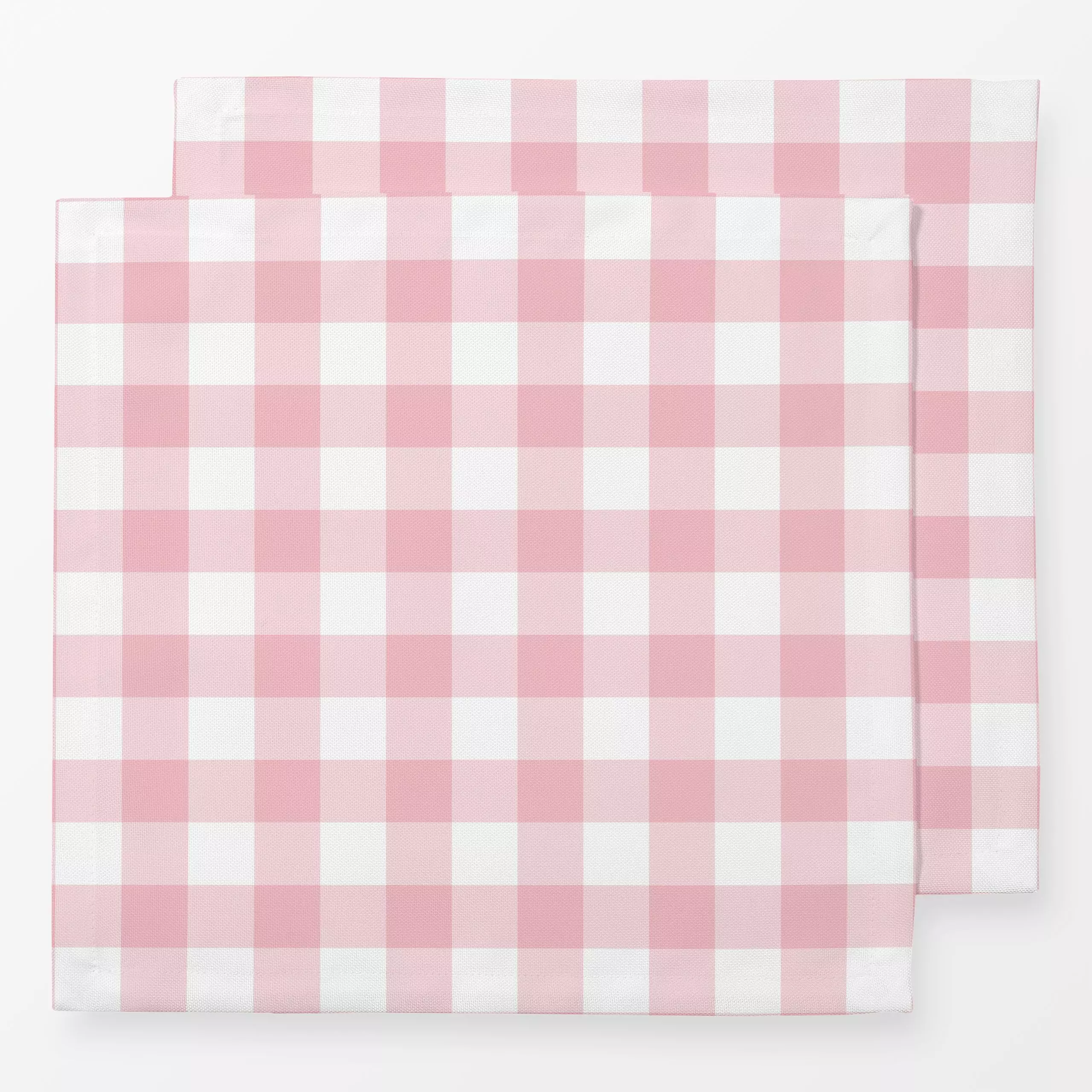 Servietten Rosa Weiß Gingham Grid 3 - Sommer, Symbole & Muster, Retro & Vintage - von „Uta Naumann"; grid, Karo, kariert, gi...