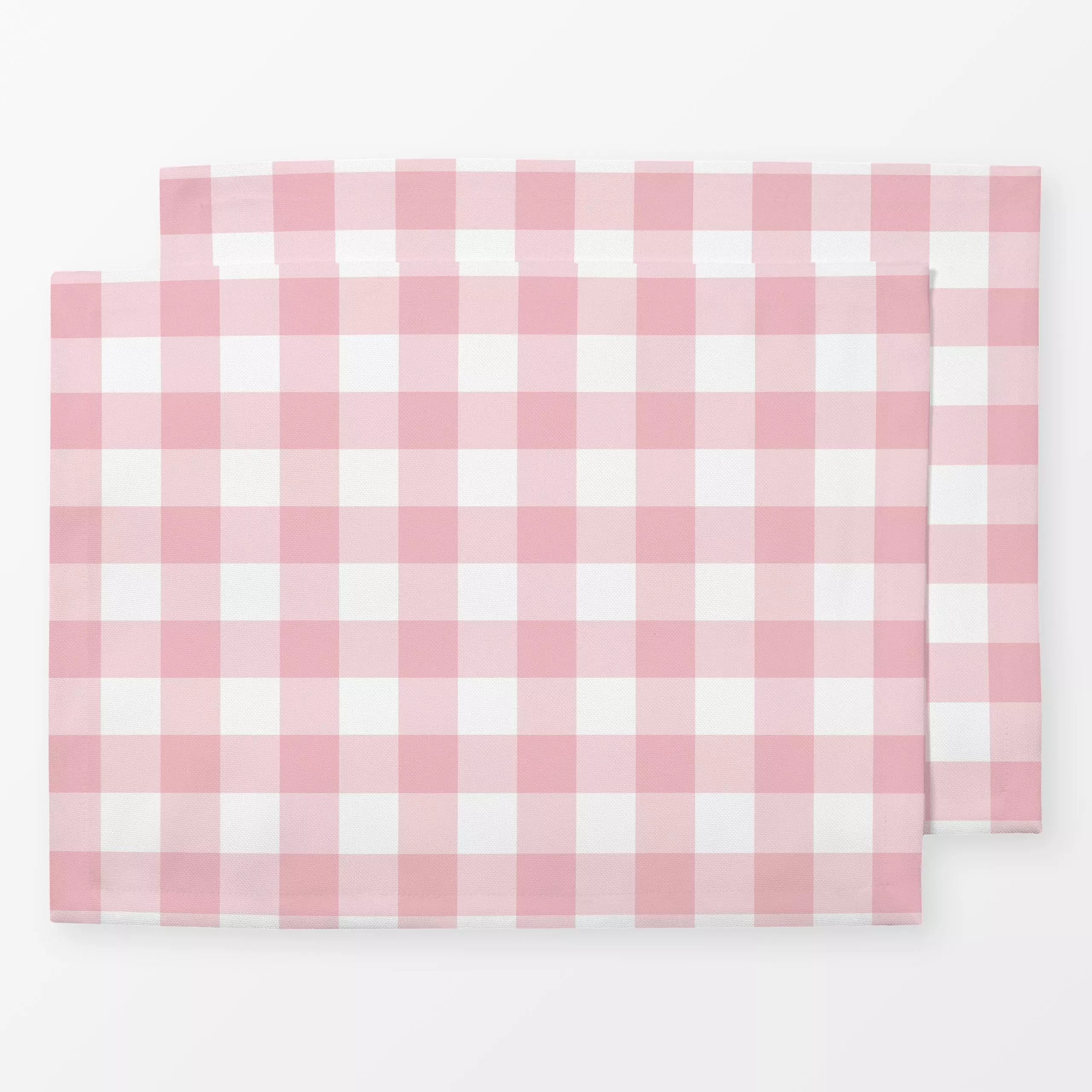 Tischset Rosa Weiß Gingham Grid 3, gemustert, Sommer, von Uta Naumann