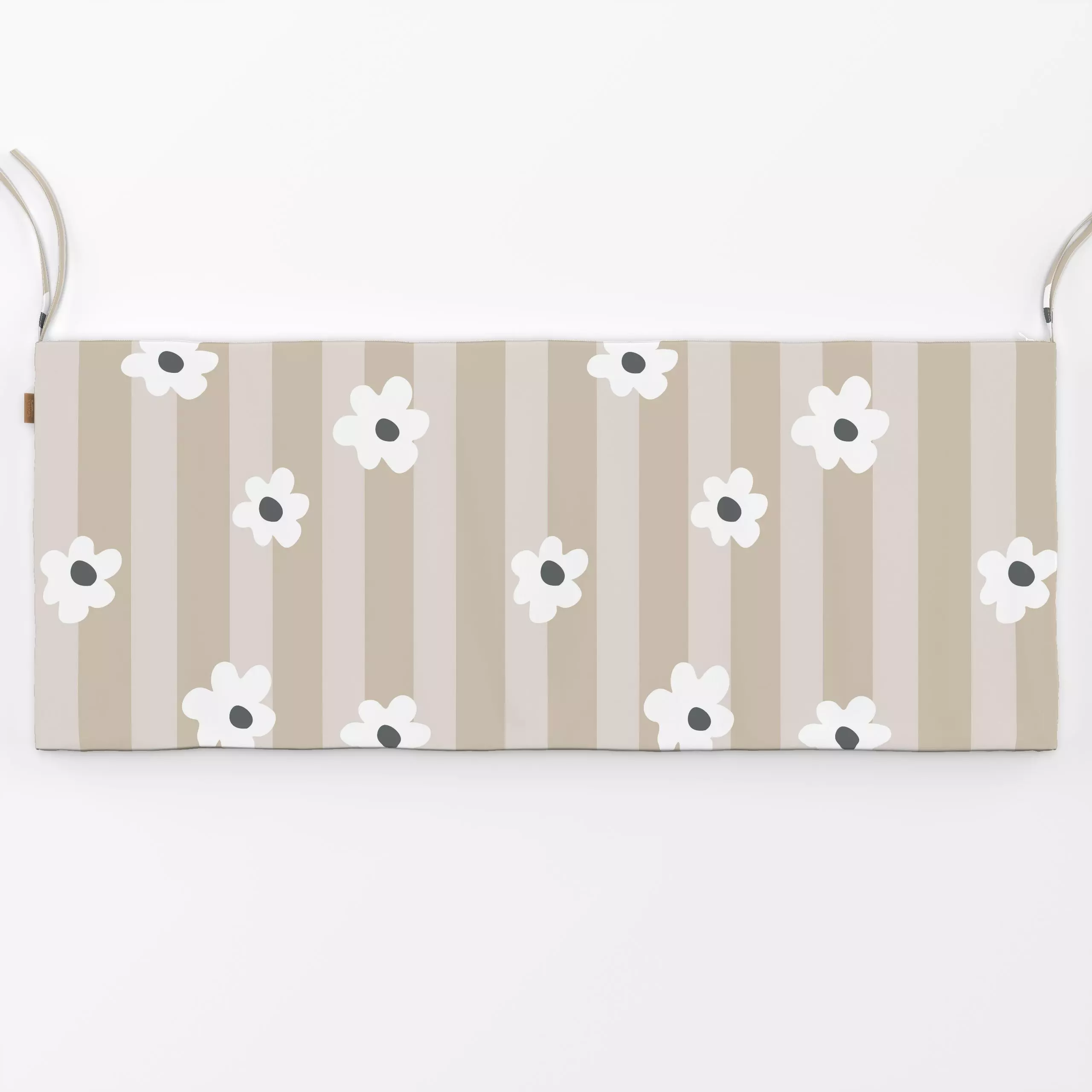 Bankauflage Weiße Blümchen auf Streifen - Frühling, Symbole & Muster, Anlässe, Ostern - von „Alisa Knöß"; skandinavisch, Mut...