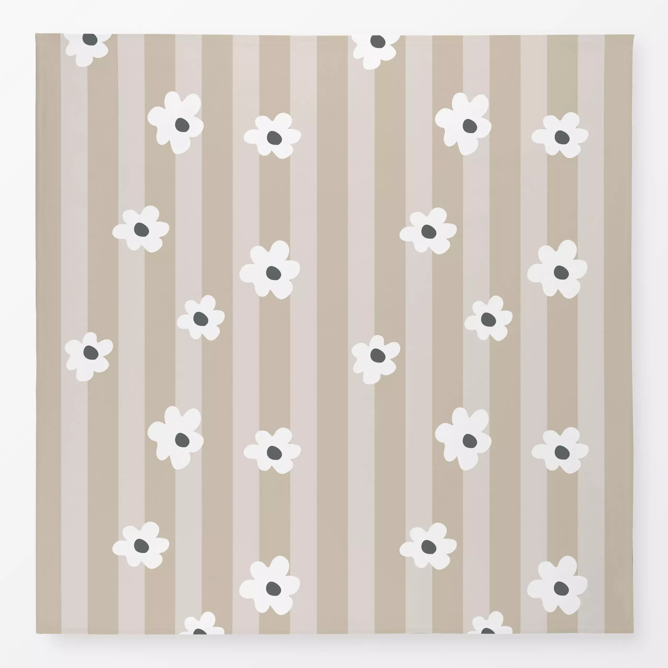 Tischdecke Weiße Blümchen auf Streifen, Blumen, gemustert, Ostern, von Alisa Knöß