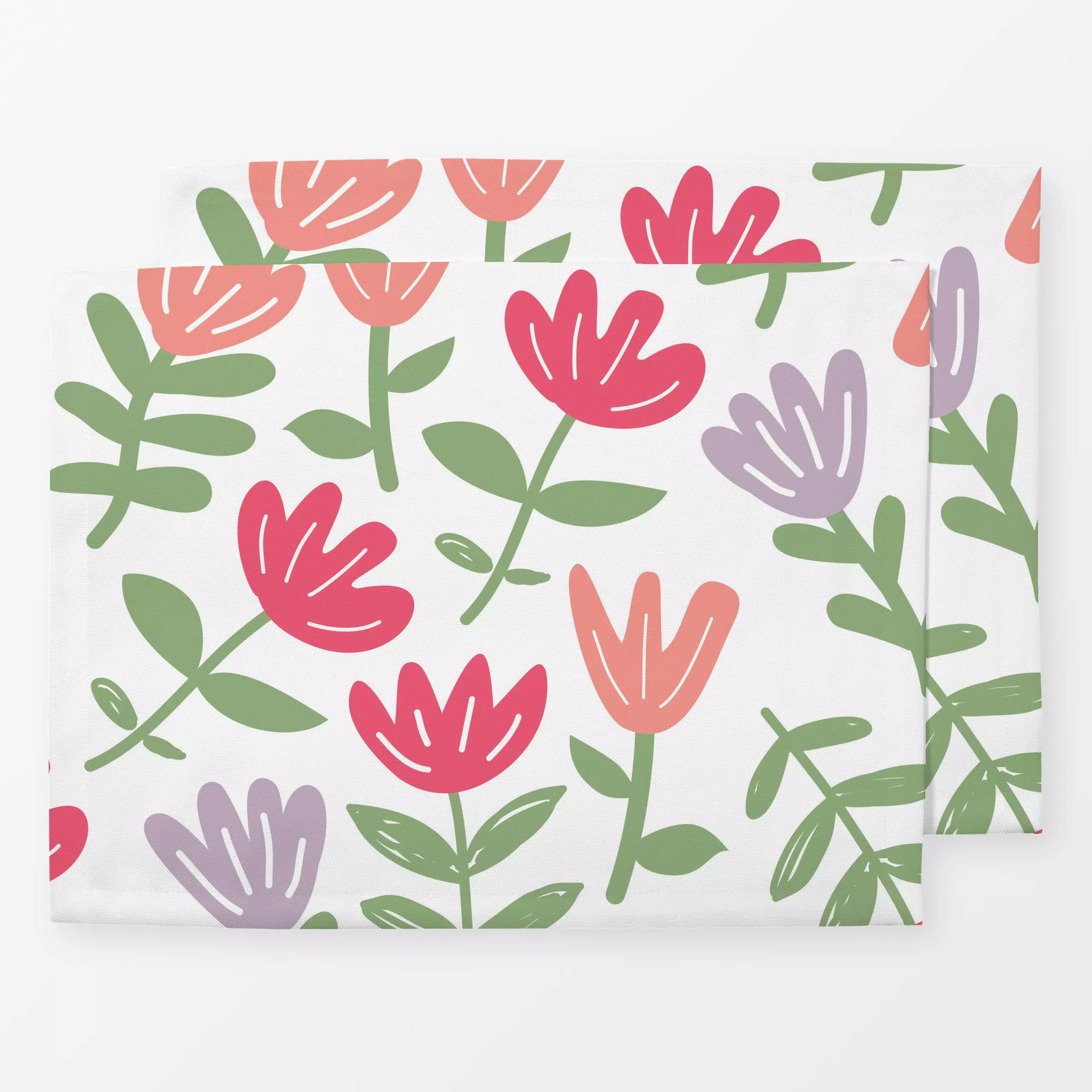 Tischset Flowers Muster hell, Blumen, fürs Kinderzimmer, Ostern, von Heyduda