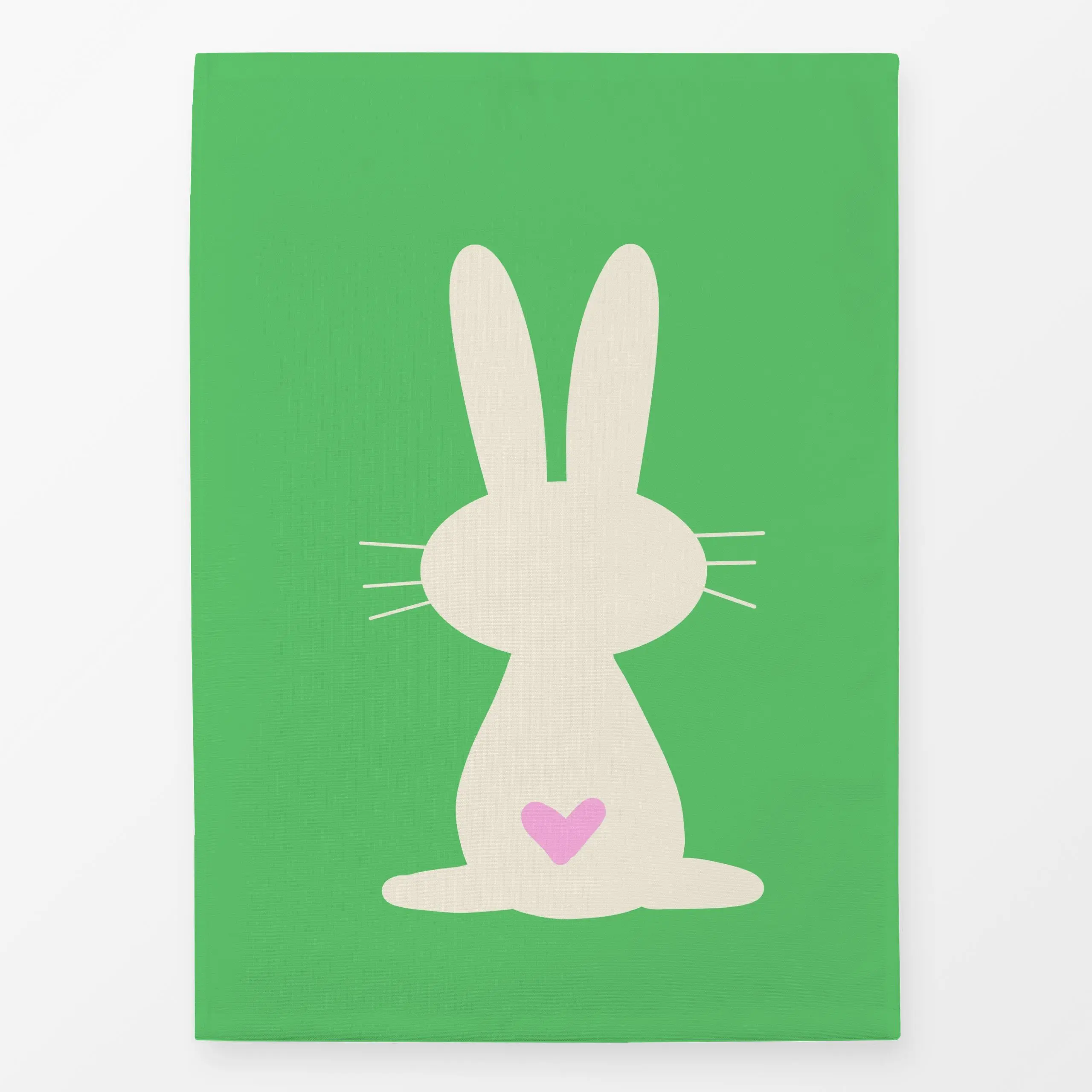 Geschirrtücher Hase mit Herz gruen - Frühling, Tiere, Ostern - von „Julia Reyelt"; minimal, Hase, niedlich, Kinderzimmer, Ka...