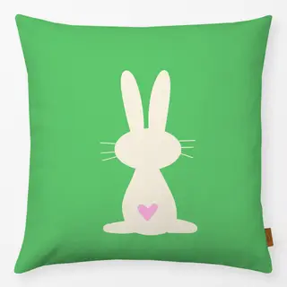 Kissen Hase mit Herz gruen