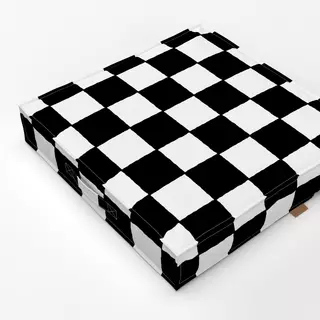 Bodenkissen Wavy check (schwarz-weiß)