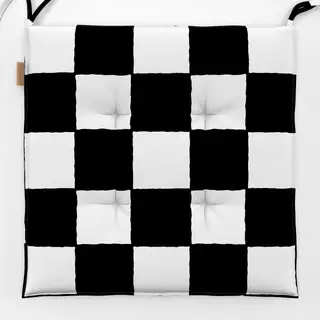 Sitzkissen Wavy check (schwarz-weiß)