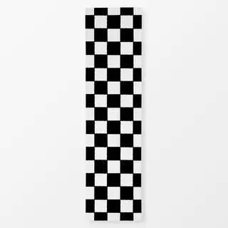 Tischläufer Wavy check (schwarz-weiß)