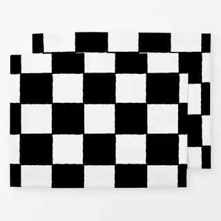 Tischset Wavy check (schwarz-weiß)