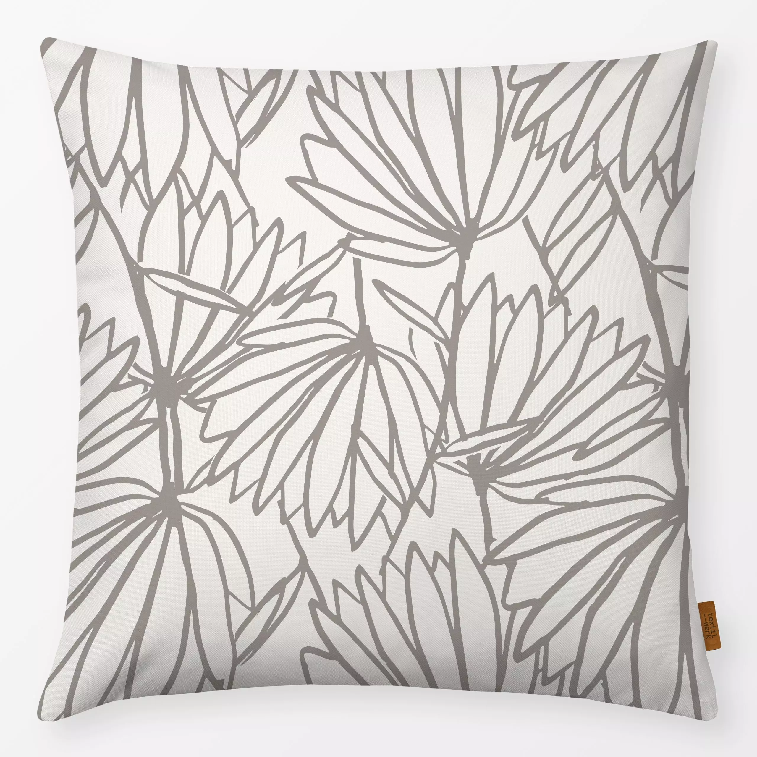 Kissen Tender Touch White - Blumen & Florales, Symbole & Muster - von „Sara Maria"; Blumen, Abstrakt, modern, Nordisch, Grei...