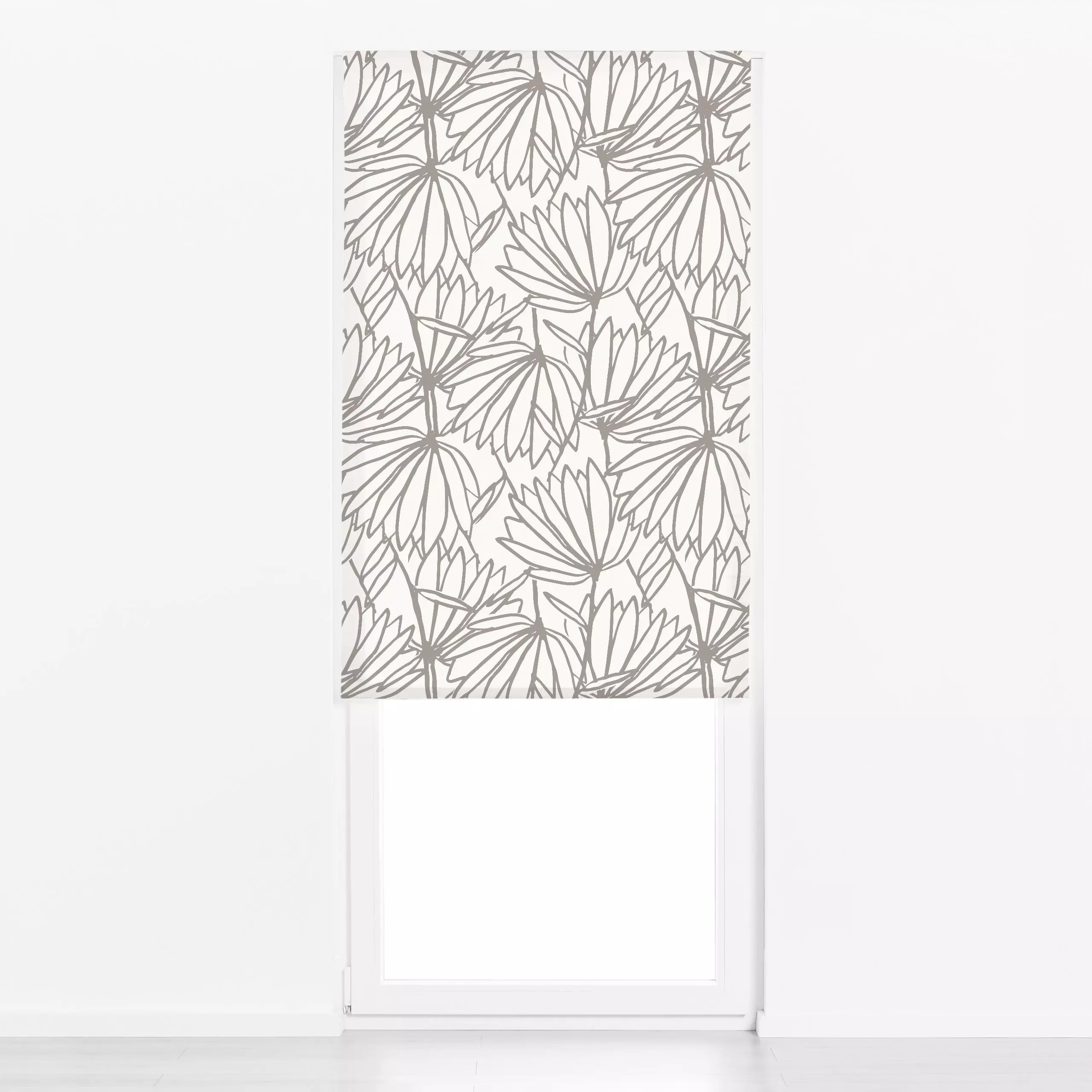 Raffrollo Tender Touch White - Blumen & Florales, Symbole & Muster - von „Sara Maria"; Blumen, Abstrakt, modern, Nordisch, G...