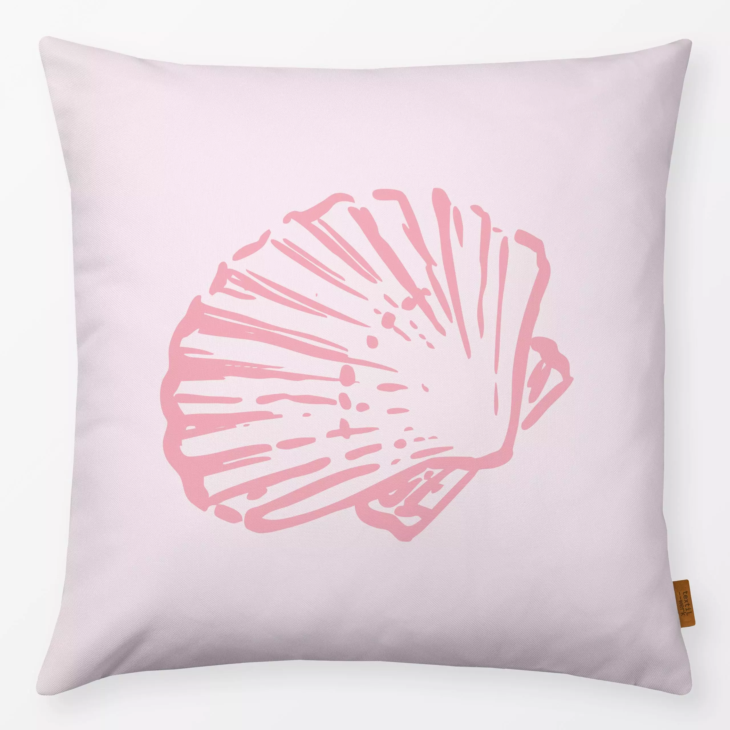 Kissen Jakobsmuschel pink - Natur & Landschaft, Sommer - von „Katrin Graff"; Meer, Strand, romantisch, Sommerlich, Muschel, ...