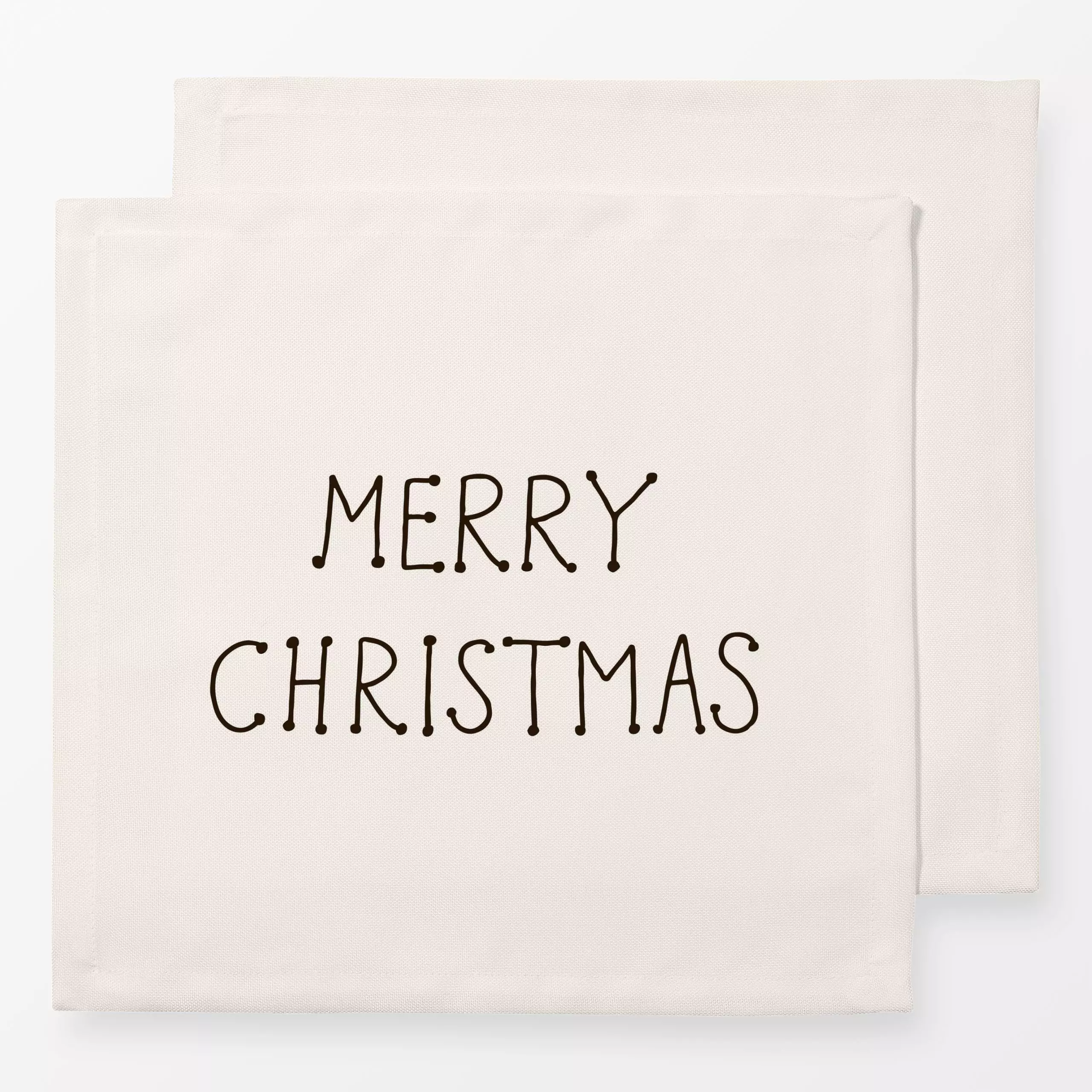 Servietten Merry Christmas beige - Sprüche & Schriftzüge, Weihnachten - von „Kathrin Woo"; Merry Christmas, Weihnachten, bei...