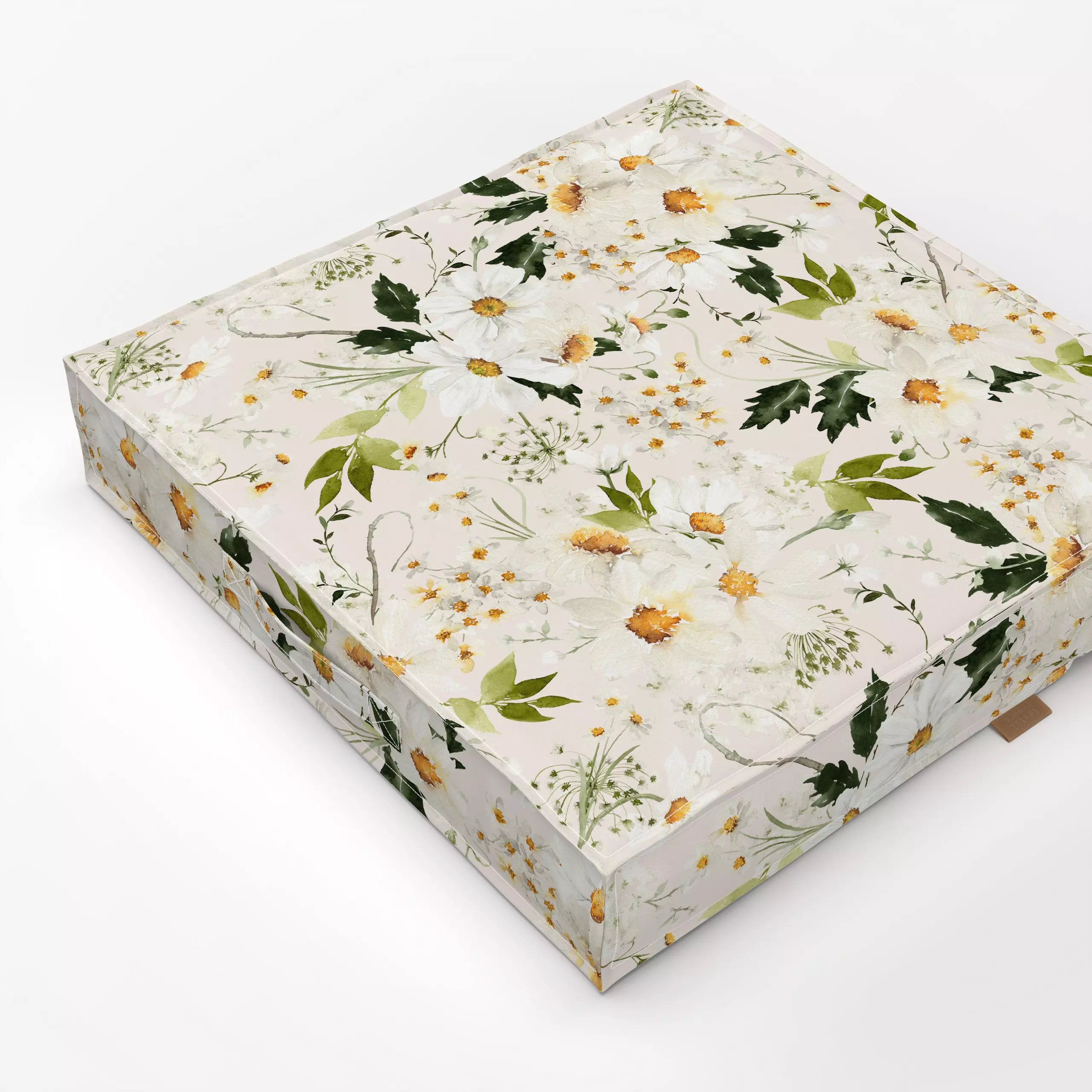 Bodenkissen Margeriten Wiese 3 - Blumen & Florales, Pflanzen & Botanik - von „Uta Naumann"; boho, Wasserfarben, Wildblumen, ...