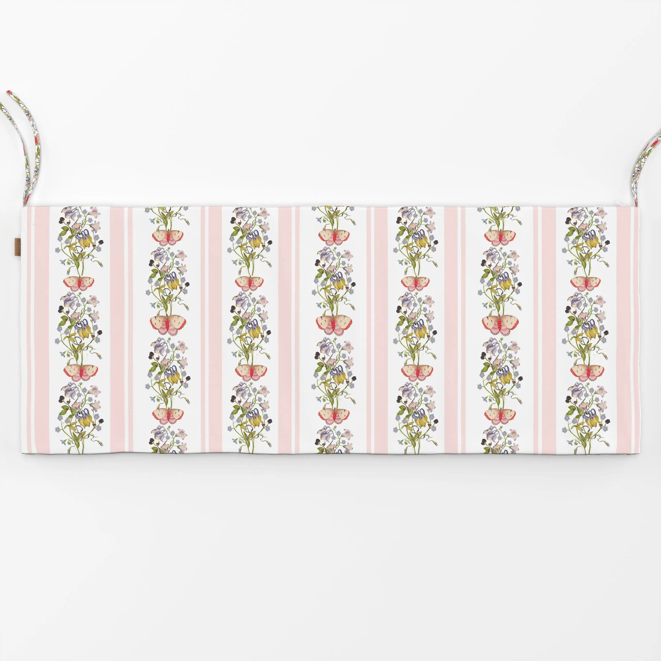 Bankauflage Blumenranken und Streifen - Blumen & Florales, Sommer, Tiere - von „Uta Naumann"; Muster, Streifen, Schmetterlin...