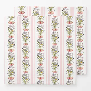 Servietten Blumenranken und Streifen