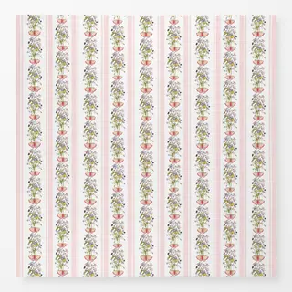 Tischdecke Blumenranken und Streifen