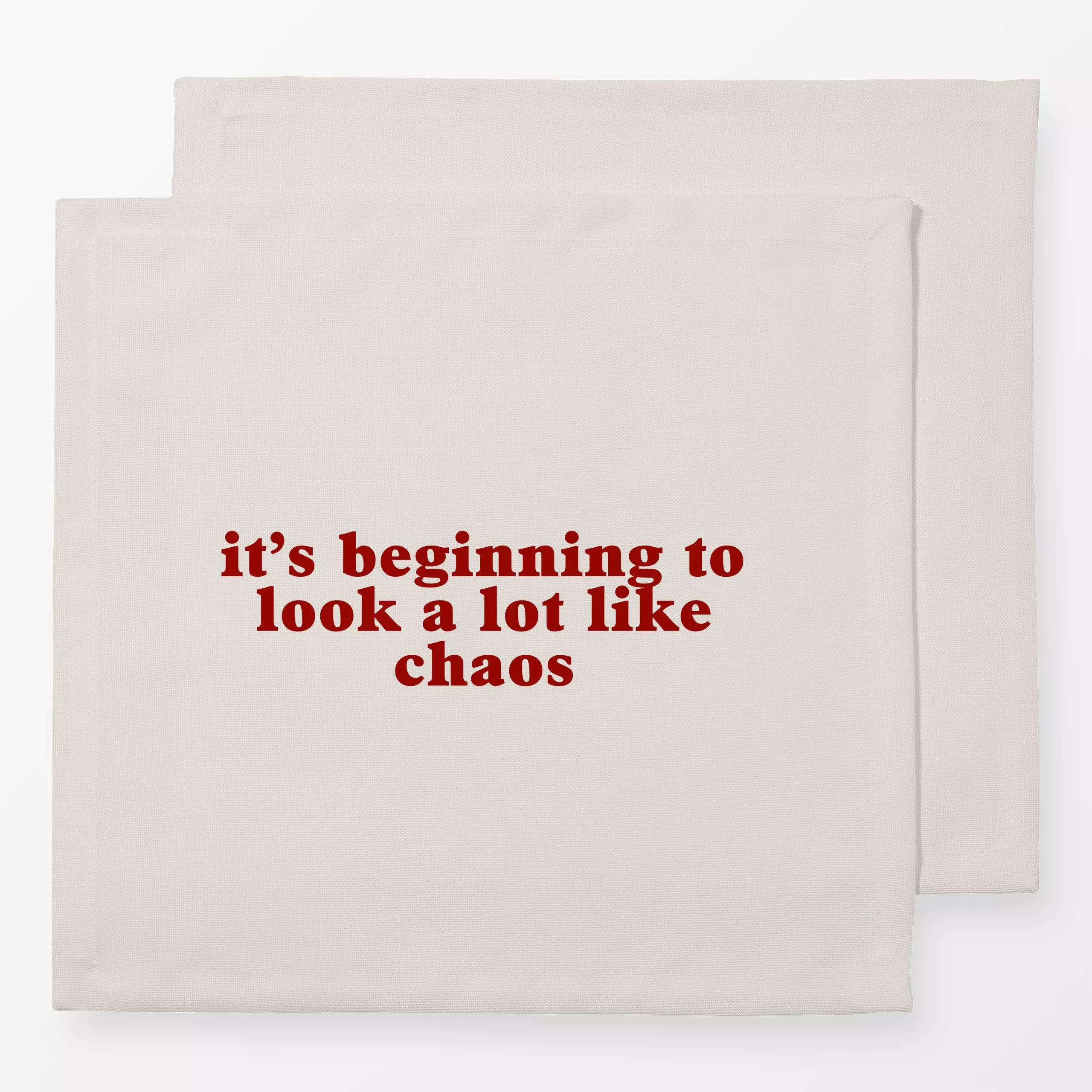 Servietten Merry Chaos - Sprüche & Schriftzüge, Weihnachten - von „textilwerk"; Retro, Merry Christmas, Weihnachten, Geschen...