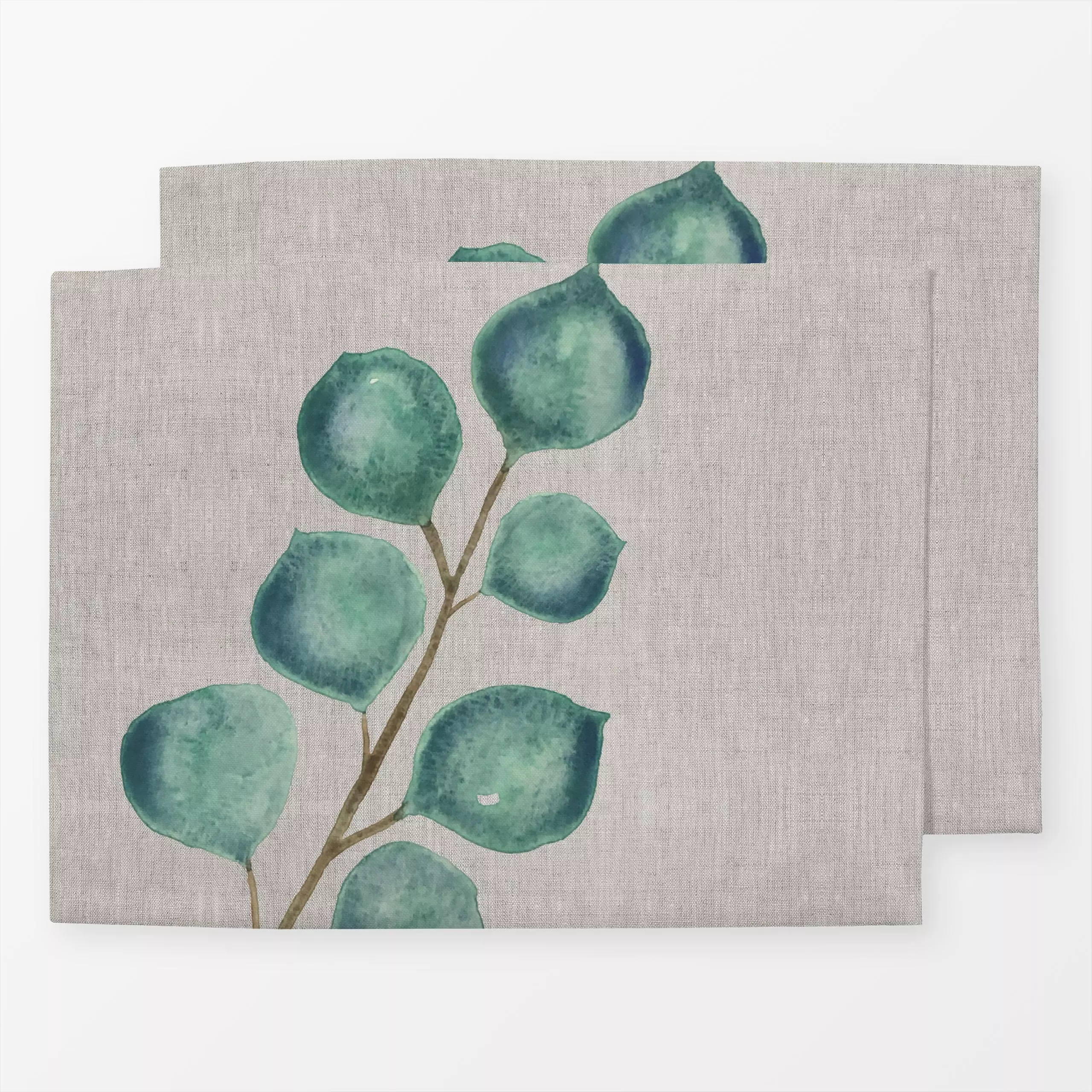 Tischset Foliage Eucalyptus Painting - Blumen & Florales, Frühling, Pflanzen & Botanik - von „Bloomery Decor"; boho, Pflanze...